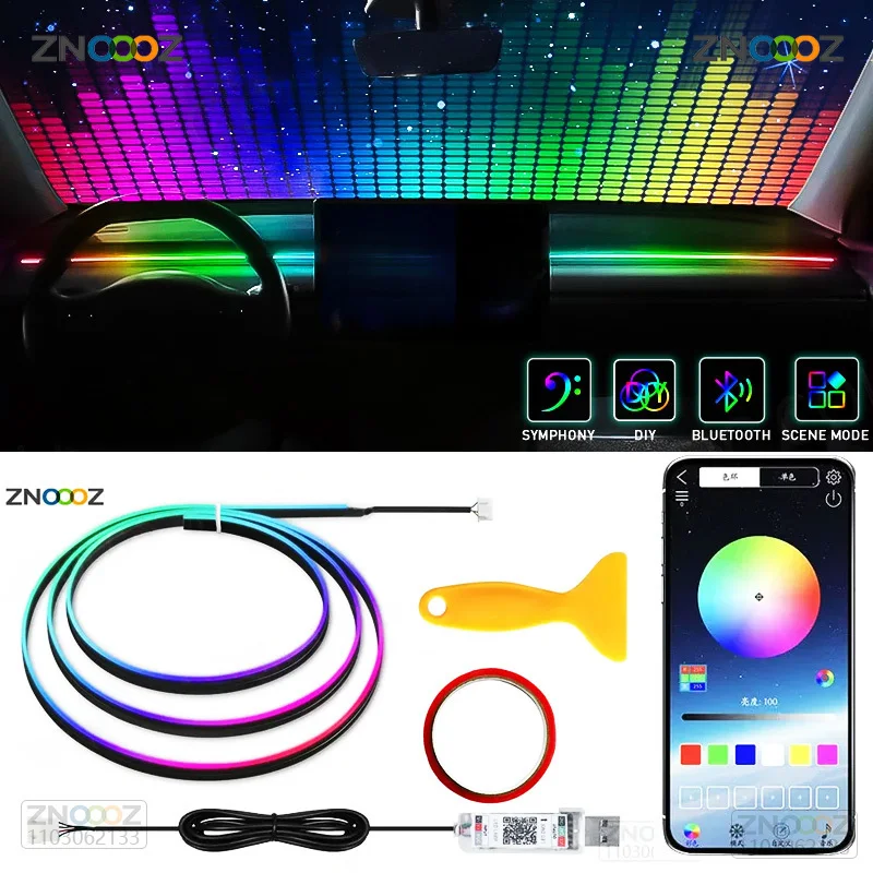 Led El Wire - ZNOOOZ 140cm Car Ambient Lights LED