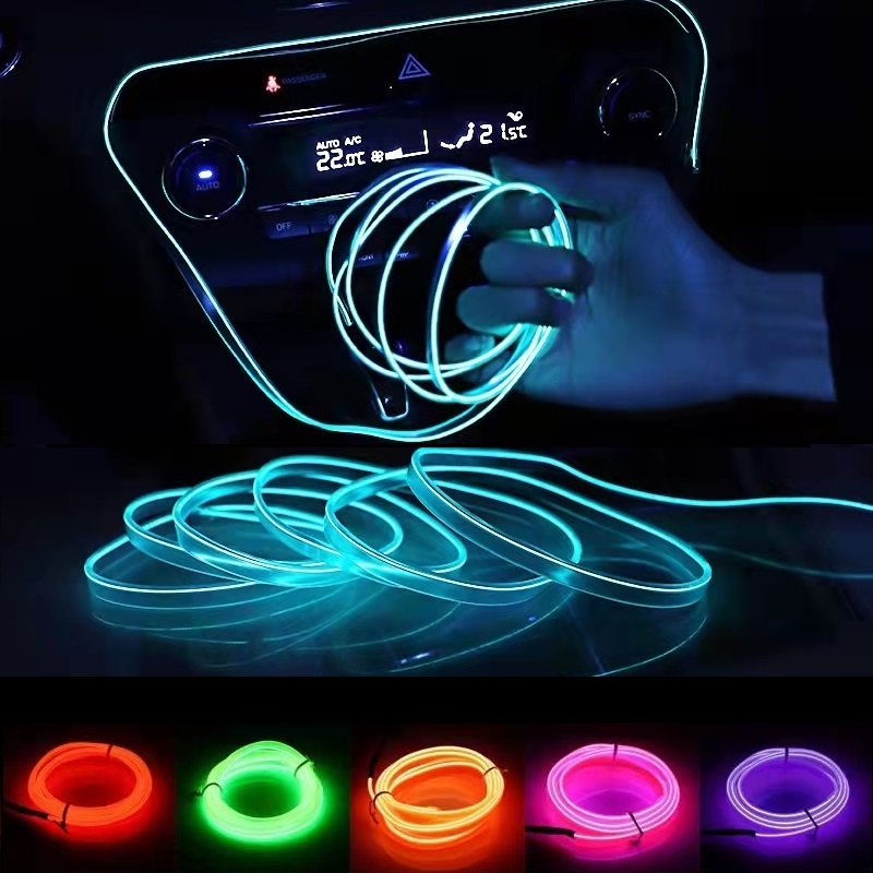 Led El Wire - 10m/3m/5m Neon LED Car Interior Lighting