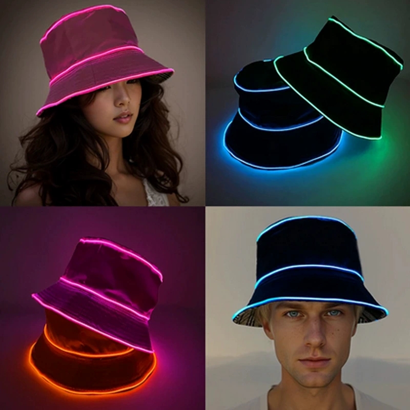 Led El Wire - Solid Color Style Beach LED Cap