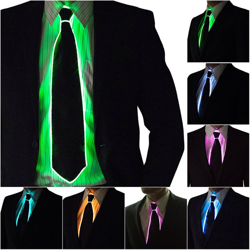 Led El Wire - Men Glowing Tie EL Wire Neon
