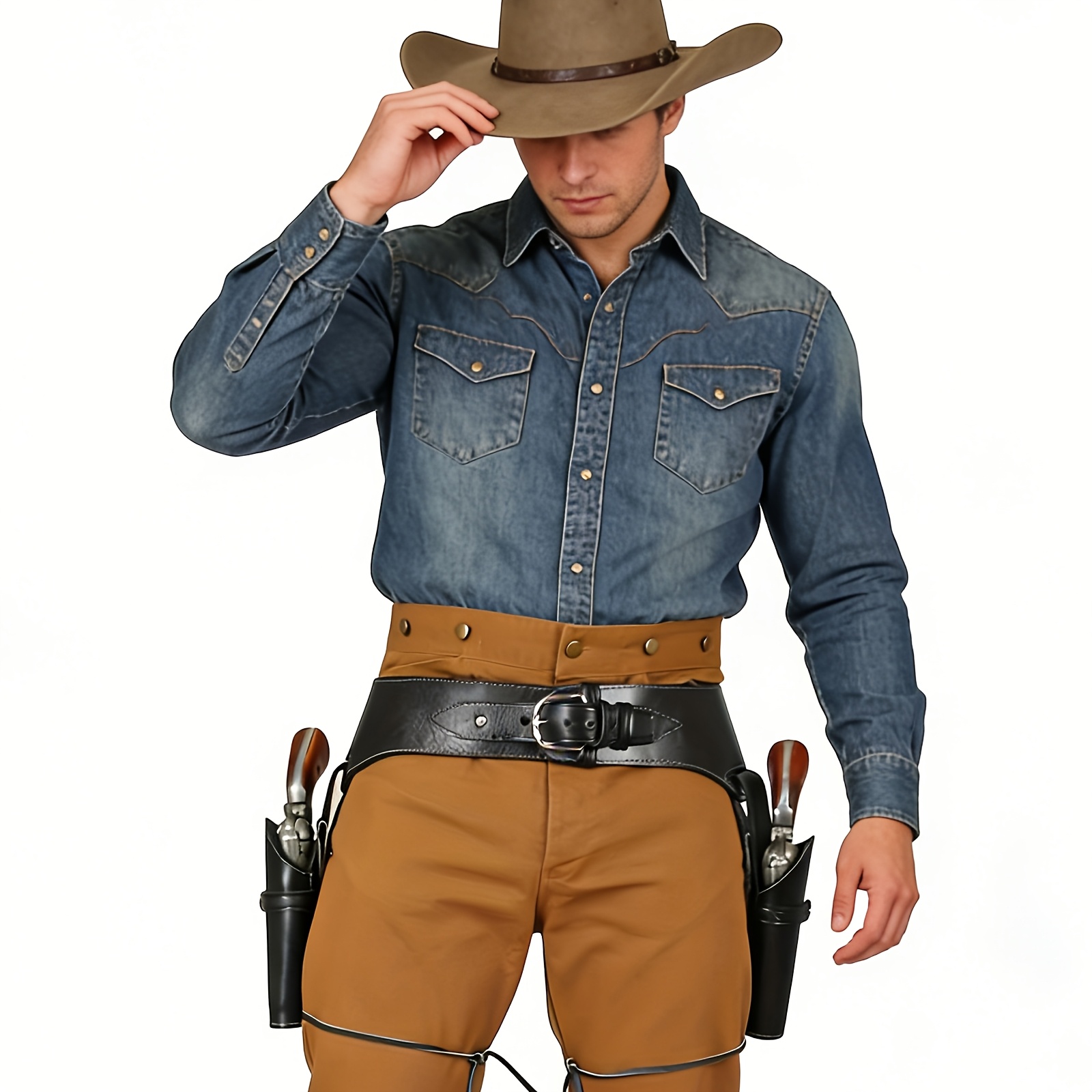 Cosplay Prop Pistol - Vintage West Cowboy Thigh Holster Holsters