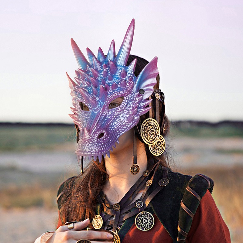 Pearl Blue Dragon Mask 3D Prin - Cosplay Prop Blueprints 评论和价格