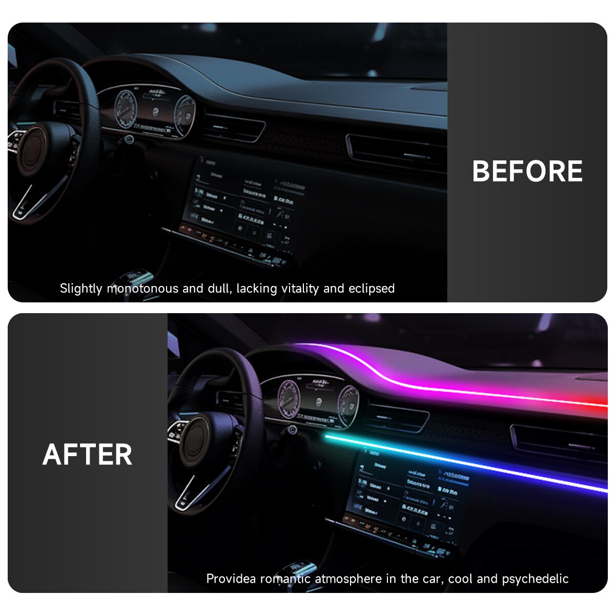 Car LED Ambient Light USB 64 C - Led El Wire 评论和价格