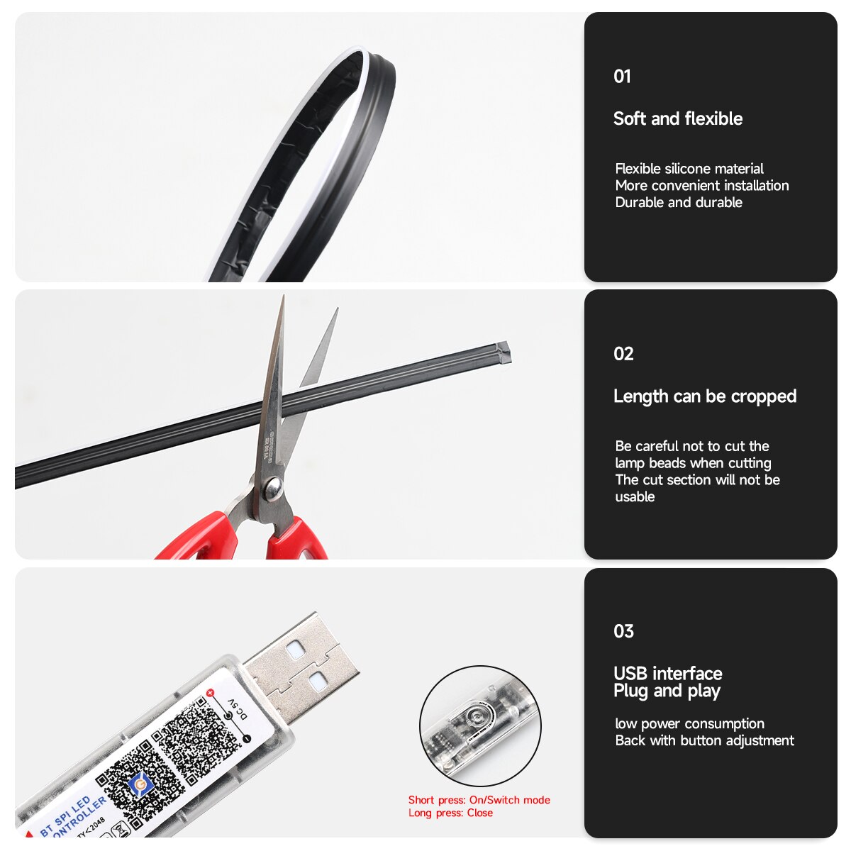 Car LED Ambient Light USB 64 C - Led El Wire 评论和价格