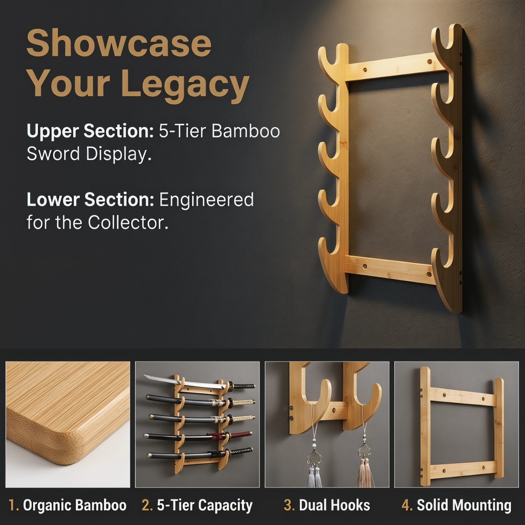 8-Layers Wall Sword Storage Sh - Cosplay Prop Katana 评论和价格