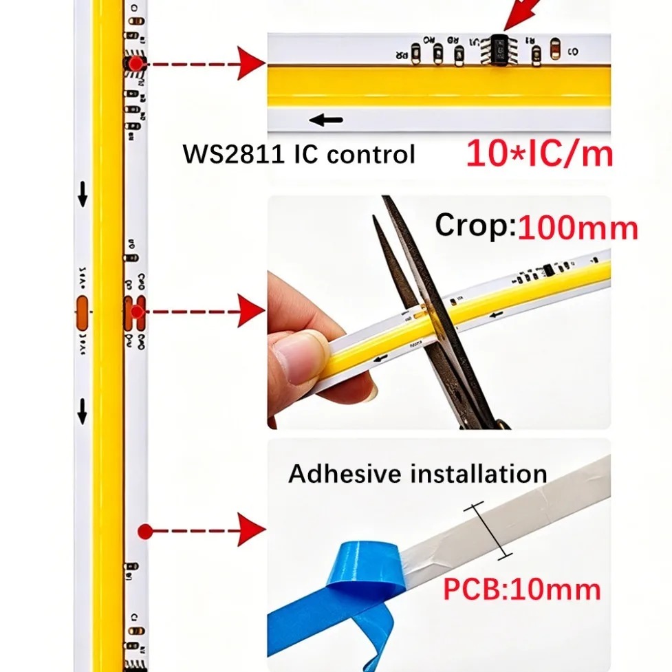 5m-40m DC24V WS2811 IC COB LED - Led El Wire 评论和价格