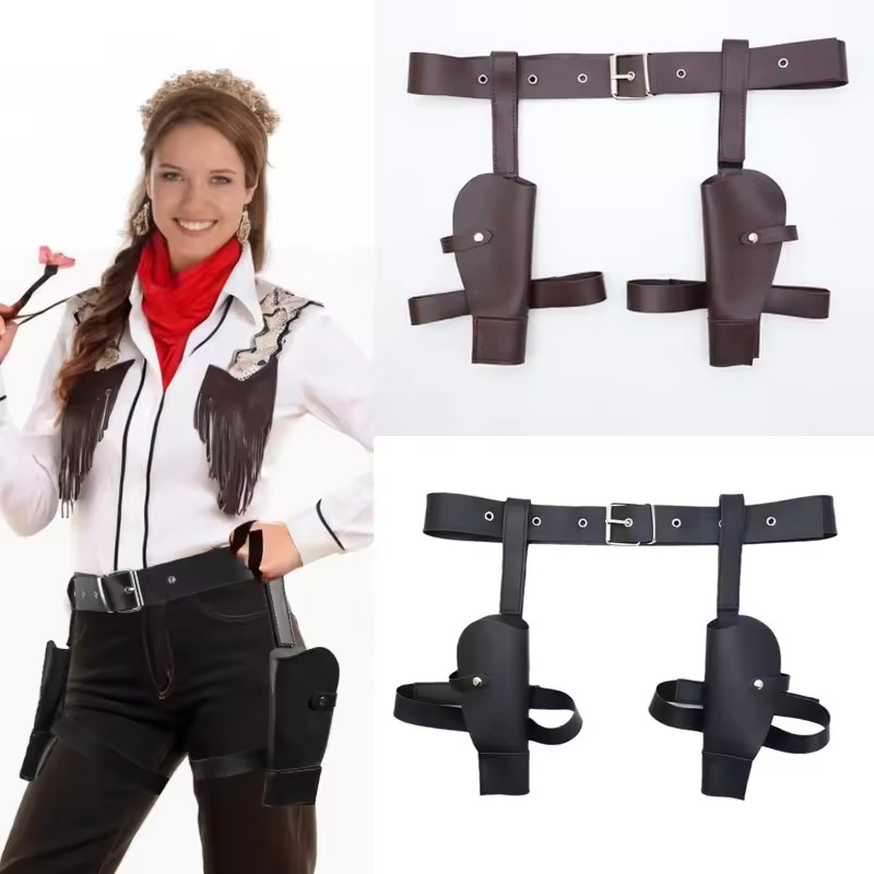 Adult Vintage PU Leather Waist - Cosplay Prop Pistol 评论和价格